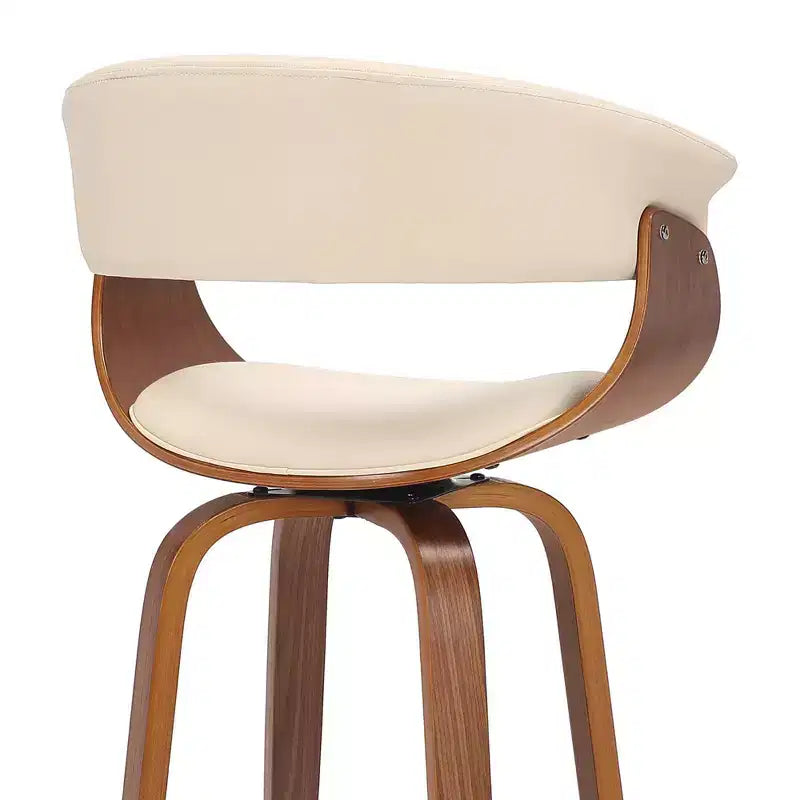 Sgabello da bar in similpelle girevole con braccioli, poggiapiedi e schienale basso, altezza bancone 66 cm, portata 113 kg