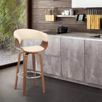 Sgabello da bar in similpelle girevole con braccioli, poggiapiedi e schienale basso, altezza bancone 66 cm, portata 113 kg