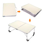 Scrivania portatile pieghevole per laptop e lettura, 61x41 cm, gambe in alluminio, antiscivolo, per letto e divano