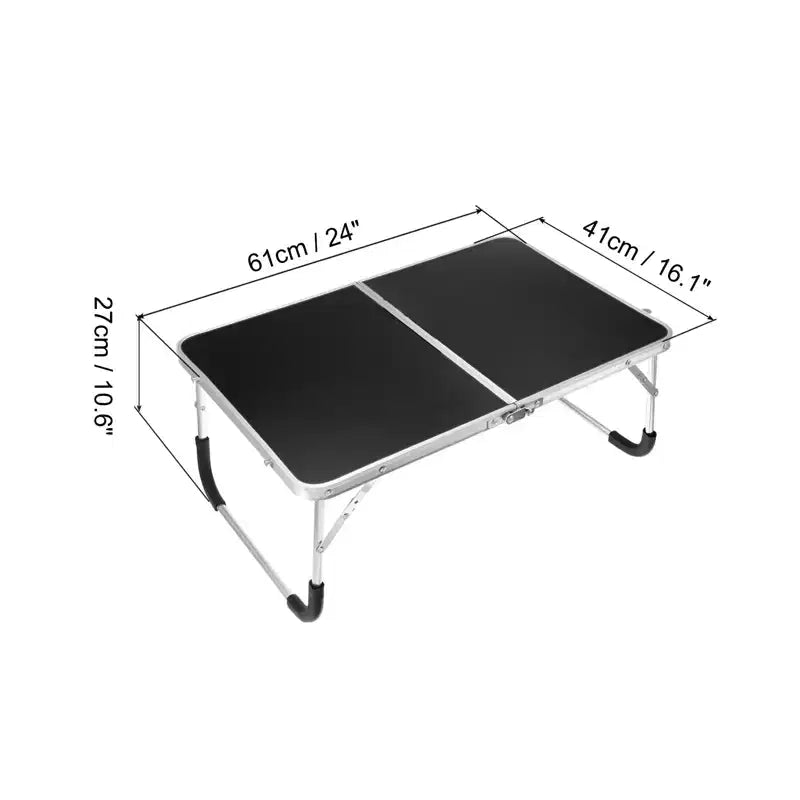 Scrivania portatile pieghevole per laptop e lettura, 61x41 cm, gambe in alluminio, antiscivolo, per letto e divano