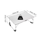 Scrivania portatile pieghevole per laptop e lettura, 61x41 cm, gambe in alluminio, antiscivolo, per letto e divano