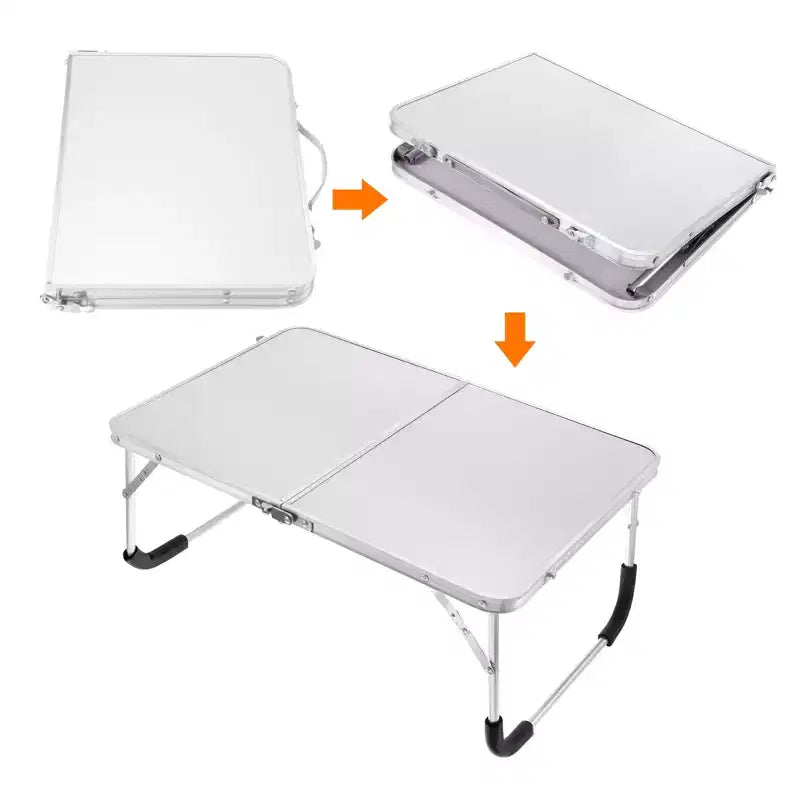 Scrivania portatile pieghevole per laptop e lettura, 61x41 cm, gambe in alluminio, antiscivolo, per letto e divano